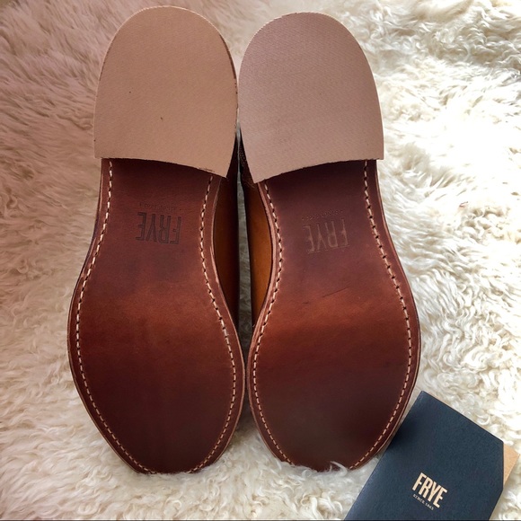 NEW Frye Men Campus Inside Zip Leather Boot COGNAC - Picture 6 of 8